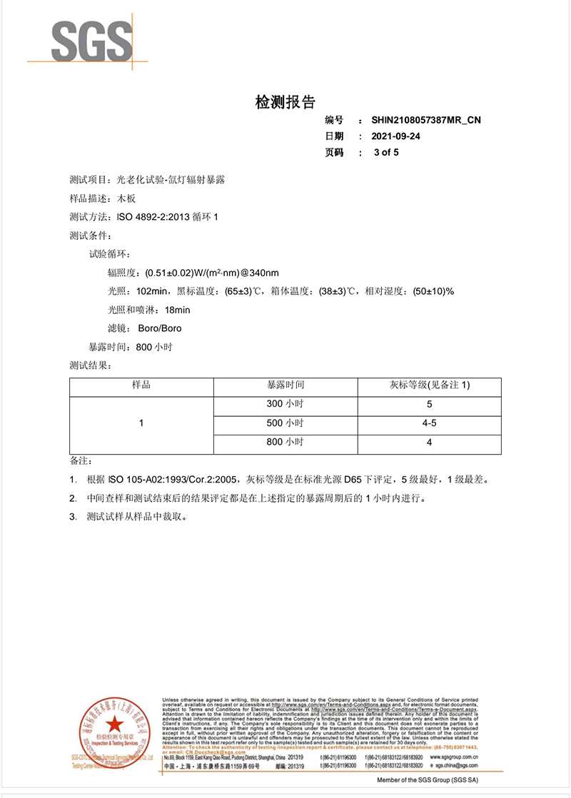 SGS檢測報告